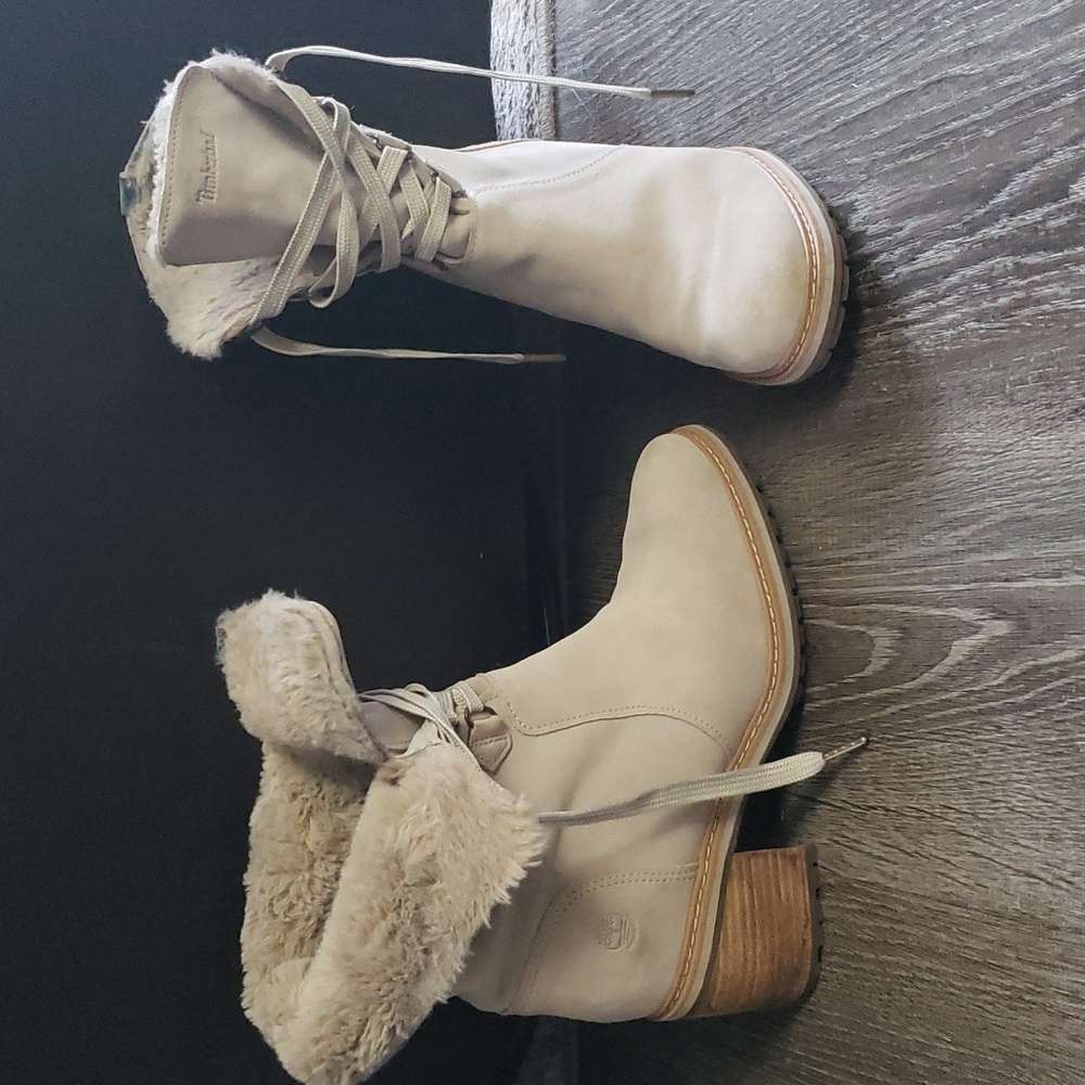 Timberland Sienna High Waterproof Boots in Light Taupe Suede  Sz 8.5